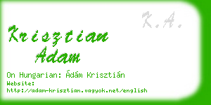 krisztian adam business card